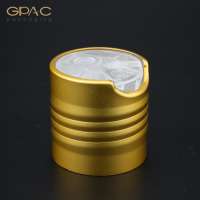 High End Plastic Disc Top Cap With Goden Aluminium Metal Collar