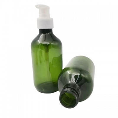 300ml 500ml Green color PET cosmetic Plastic Body Lotion Bottle Shampoo Pump Bottle