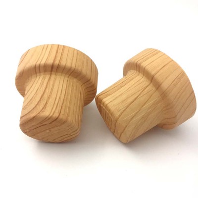 47mm PP plastic laundry detergent bottle cap with water transfer wood finish