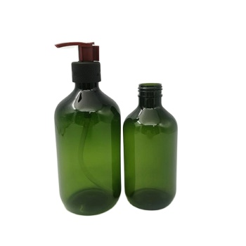 300ml 500ml Green color PET cosmetic Plastic Body Lotion Bottle Shampoo Pump Bottle