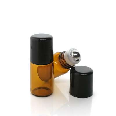 3ml amber empty glass roll on bottle with screw lid