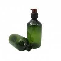 300ml 500ml Green color PET cosmetic Plastic Body Lotion Bottle Shampoo Pump Bottle