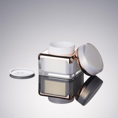 15/30ml Portable Square Acrylic Refillable Bottles Empty Pot Bottles Makeup Jar Travel Face Cream Lotion Cosmetic Container